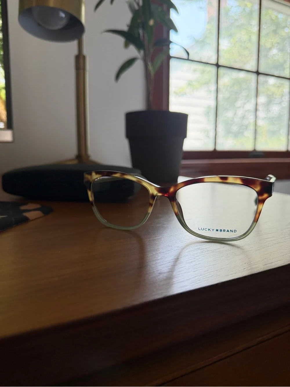 Lucky Brand Tortoiseshell to Light Green Gradient Women's Eyeglass Frames